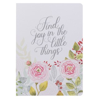 Find Joy in the Little Things Pink Floral Large Notebook
