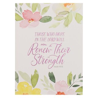 Renew Their Strength Yellow Floral Medium Notebook - Isaiah 40:31