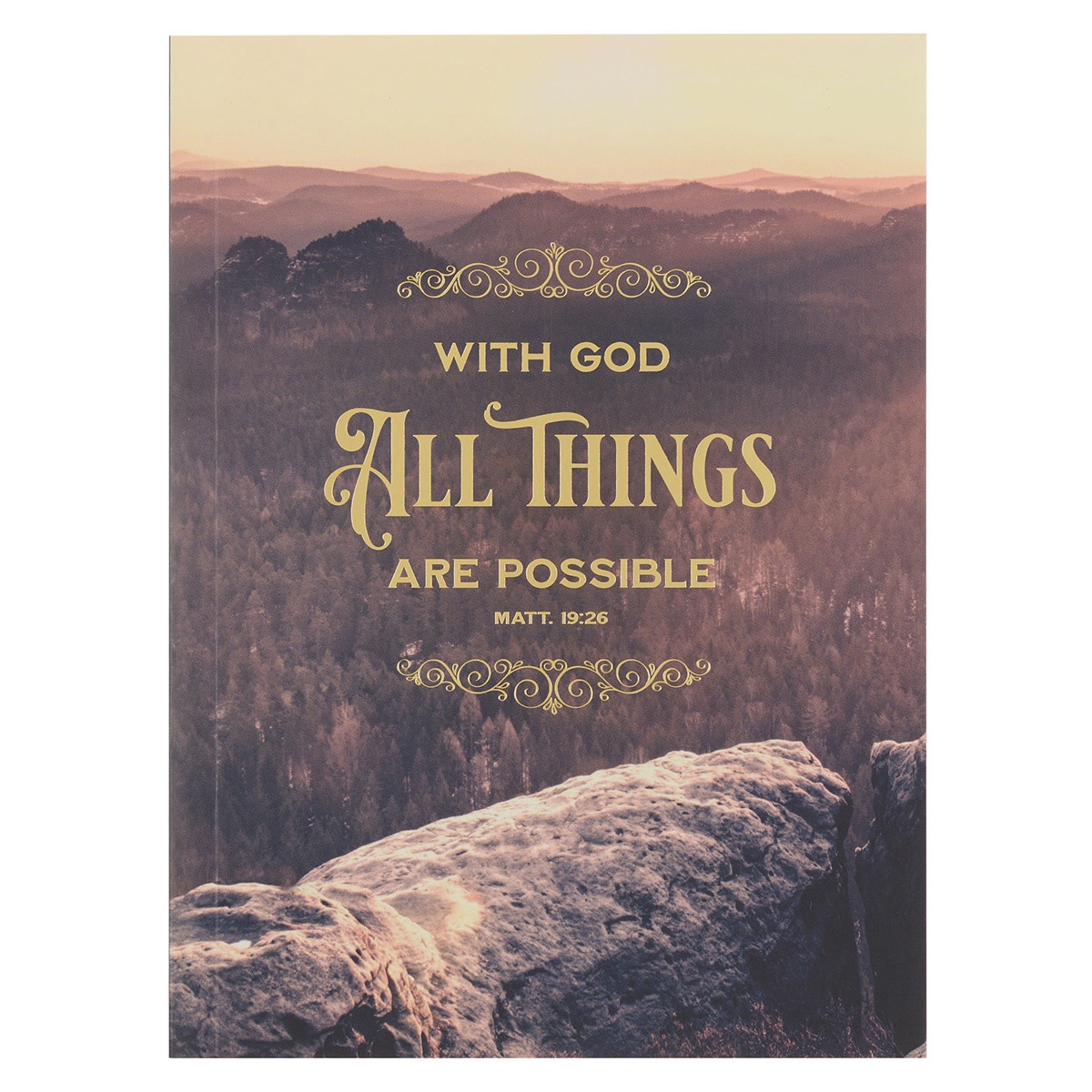 With God All Things Are Possible Matthew 19 26 Bible Verse Wall Art With White Written Verse In Purple Blue Color