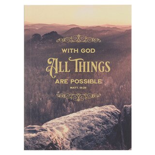 With God All Things Are Possible Mountain Medium Notebook - Matthew 19:26