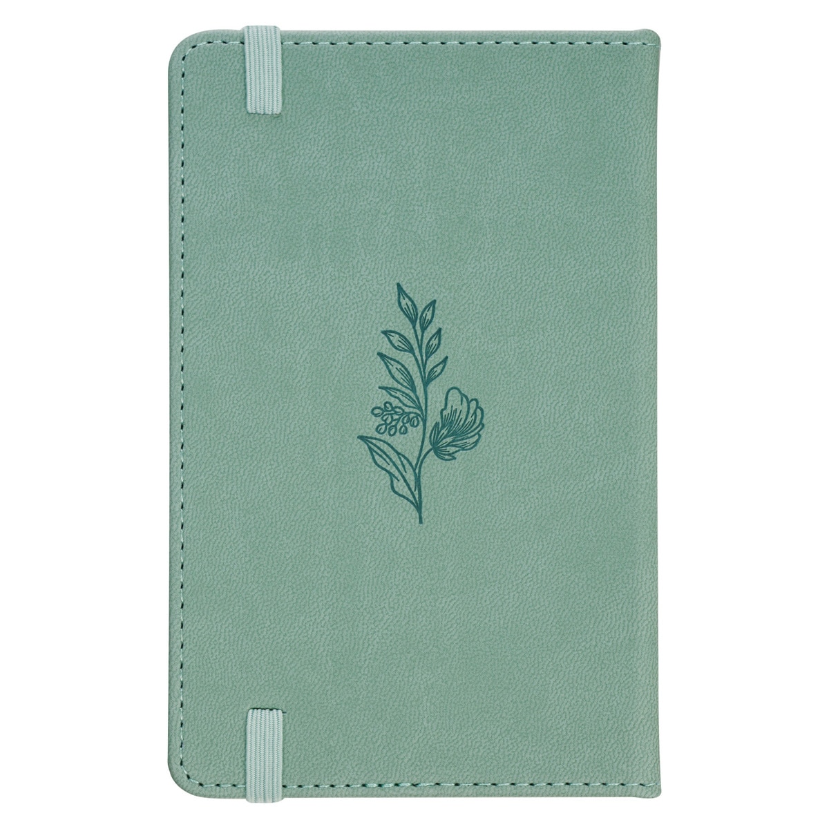 Faith Teal Floral Notebook Elastic Closure 2 Cor 5:7