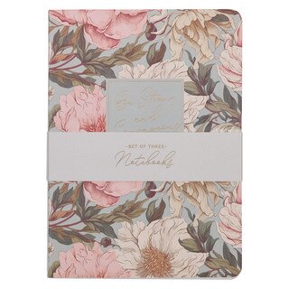 Strong and Courageous Delicate Pink Dahlia Notebook Set - Joshua 1:9