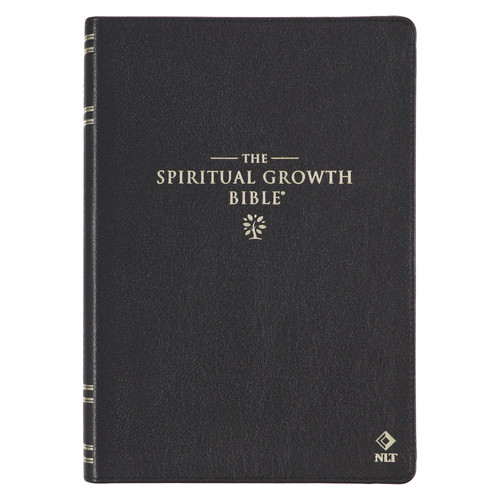 Black Full Grain Leather Spiritual Growth Bible