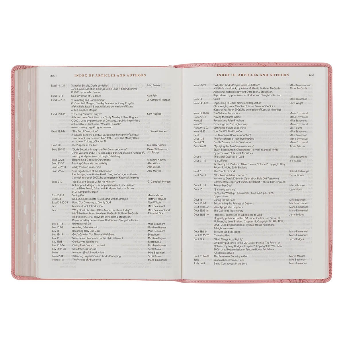 Pink Magnolia Faux Leather Spiritual Growth Bible