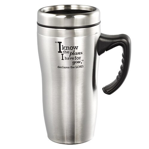 I know the Plans Stainless Steel Travel Mug With Handle - Jeremiah