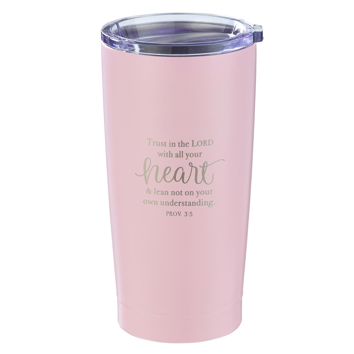 Trust In The Lord Pink Travel Mug Proverbs 3 5