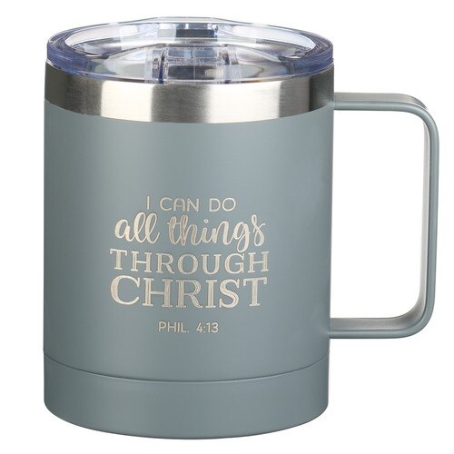 Christian Art Gifts - Be Strong in The Lord Stainless Steel Camp