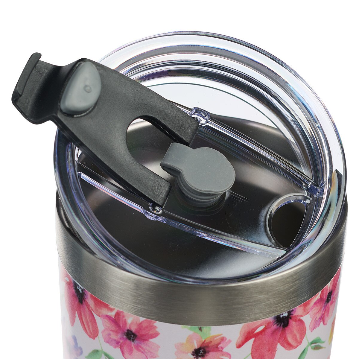 Pretty Best Teacher - Floral - Pink Stainless Steel Water Bottle with Straw