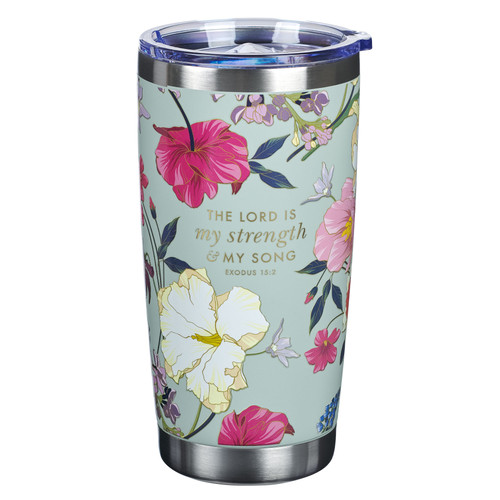 My Strength and My Song Stainless Steel Travel Tumbler - Exodus 15:2