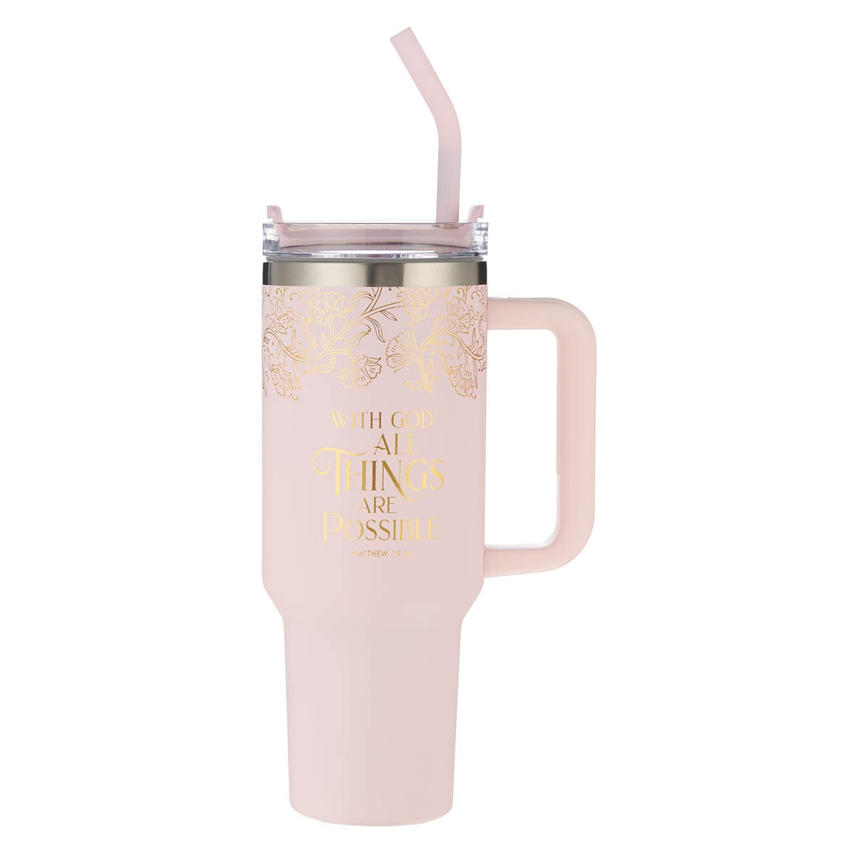 Possible Blush 40 oz Stainless Steel Tumbler Matthew 19:26