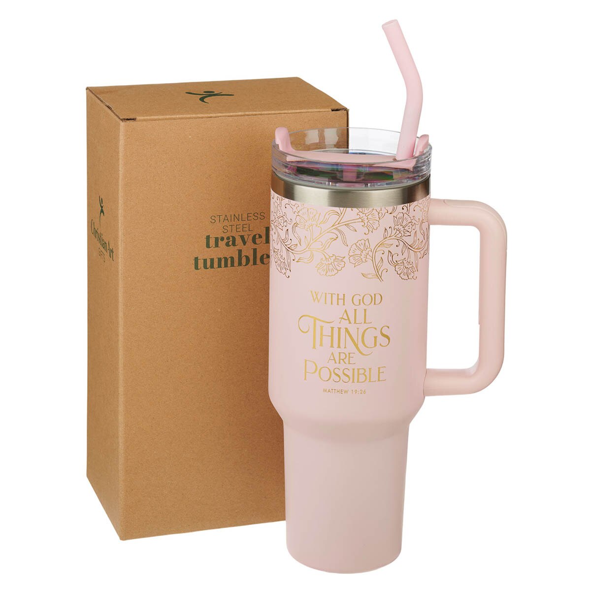 Possible Blush 40 oz Stainless Steel Tumbler Matthew 19:26