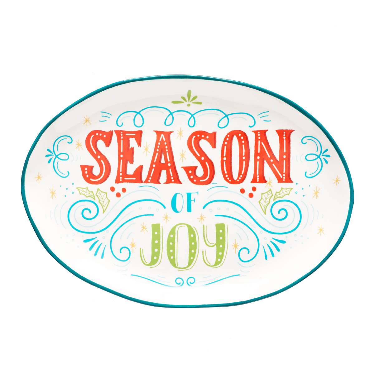 Oval Christmas Serving Plate Season of Joy