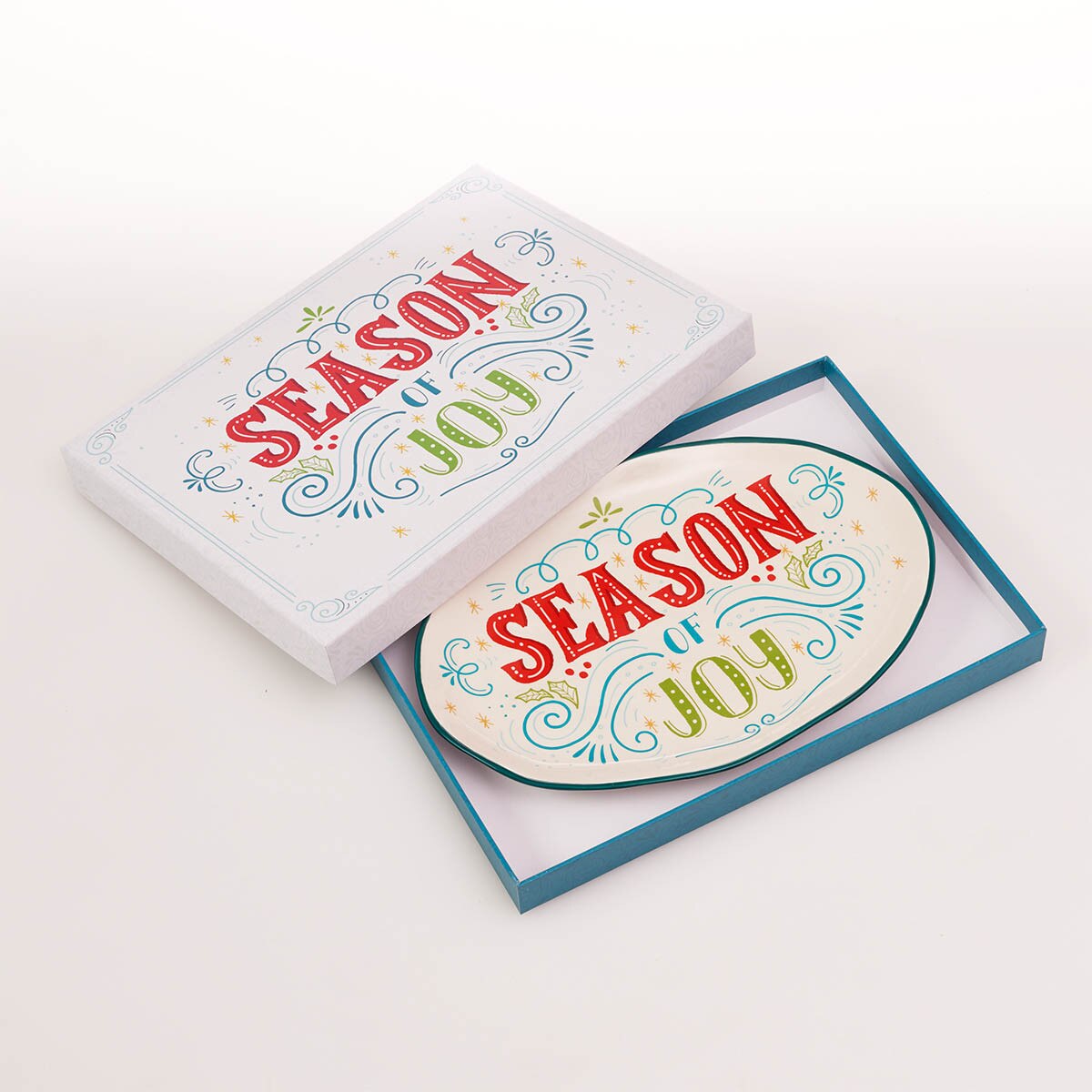 Oval Christmas Serving Plate Season of Joy