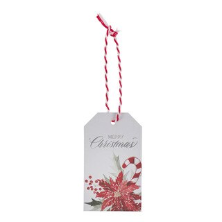 Poinsettia and Holly Christmas Gift Tag Set