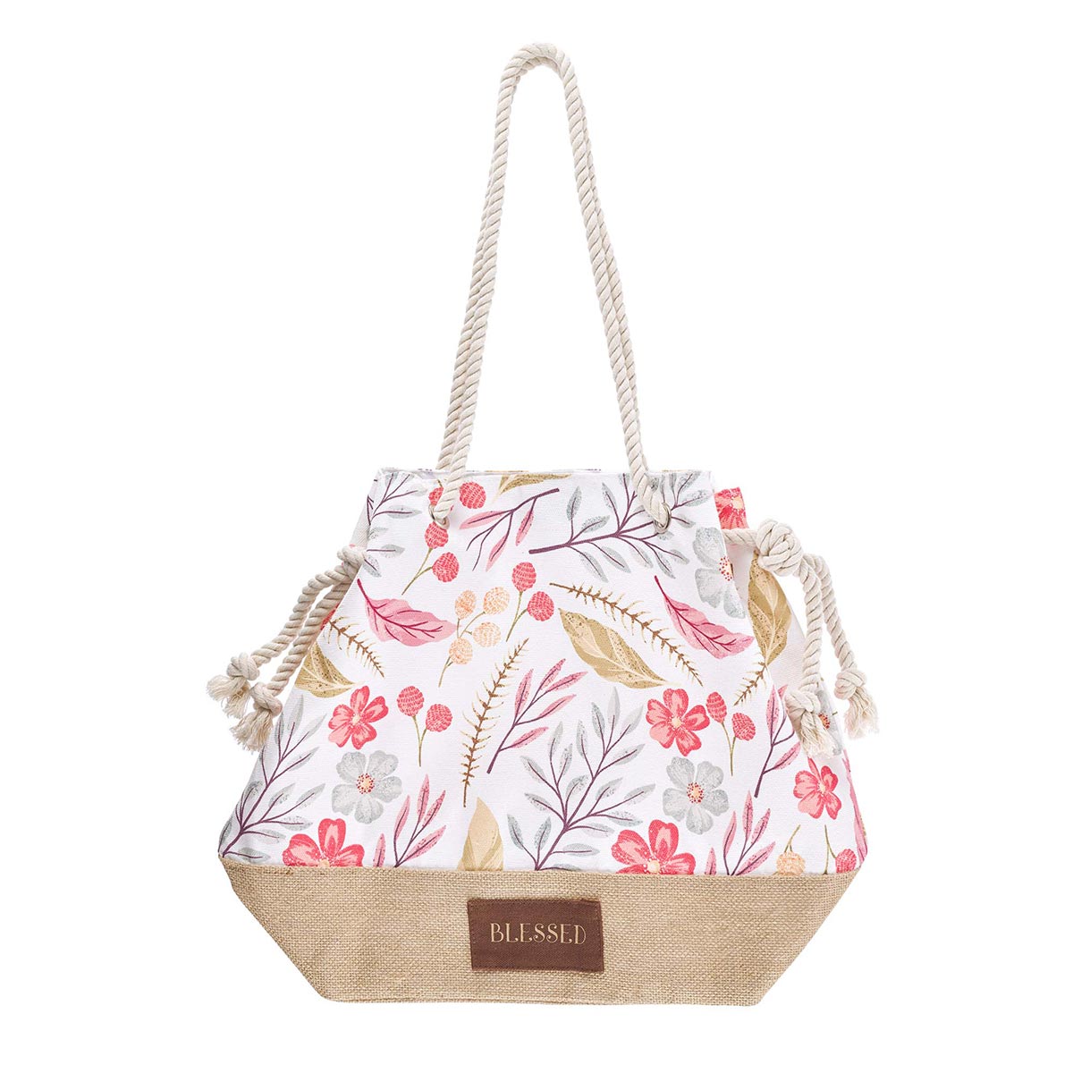 Canvas bag with rope handles deals