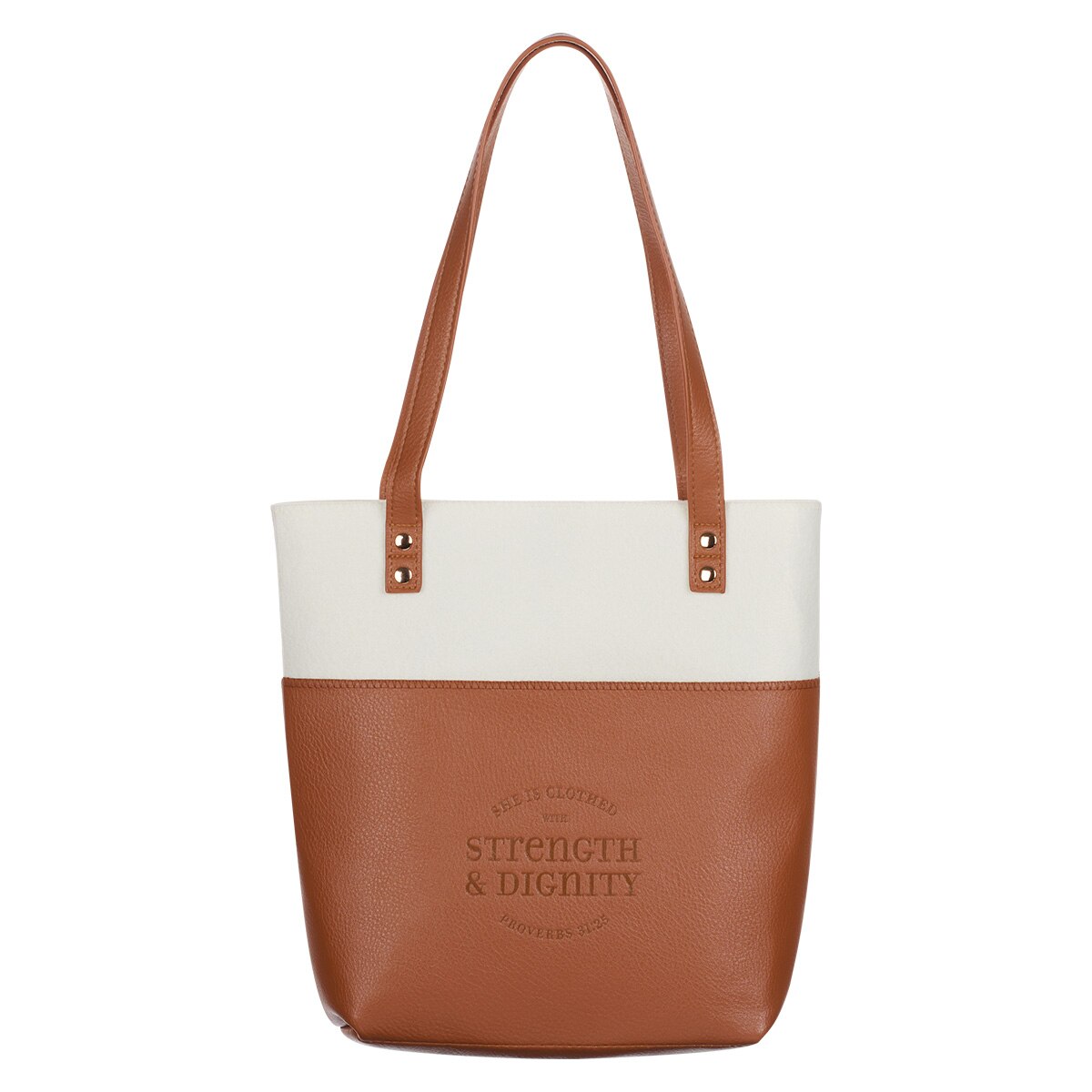 Strength Dignity Two tone Toffee and Cream Felt Fashion Bible