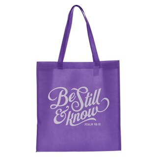 Be Still Lavender Shopping Tote Bag - Psalm 46:10