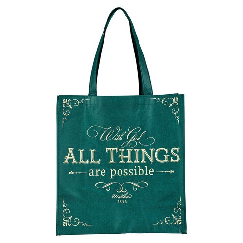 Christian Tote Bag - Faith with God All Things Are Possible