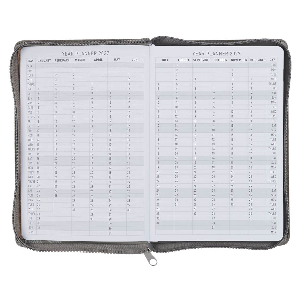ジュピター　手帳 2027 Trust Gray Executive Planner w Zipper Closure Prov 3:5