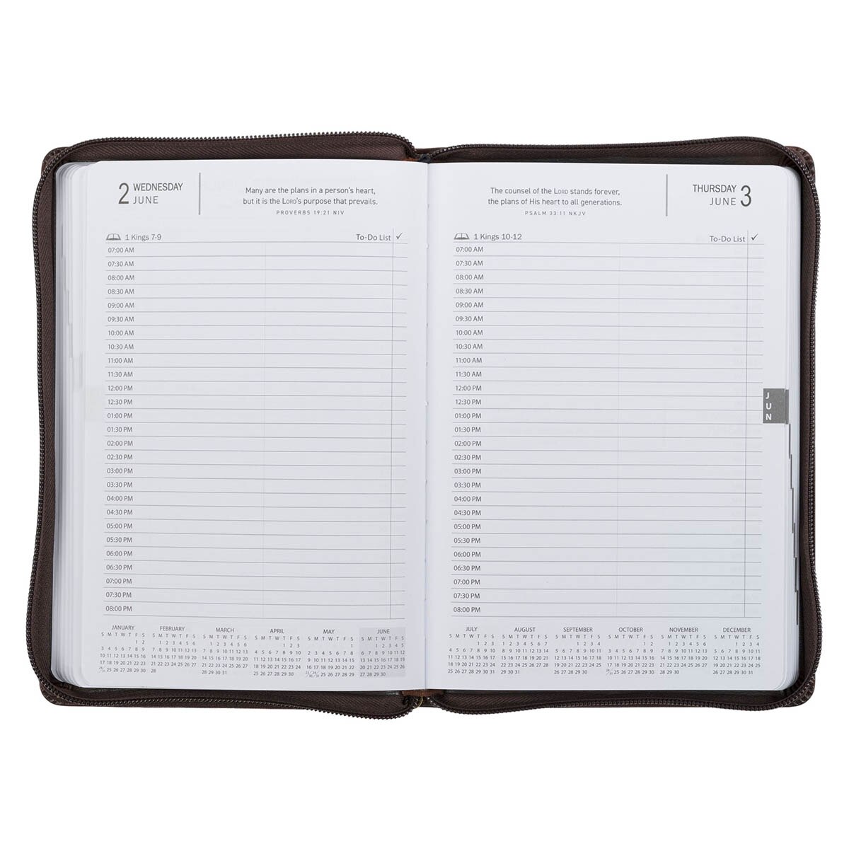 2027 Man's Heart Walnut Executive Planner w Zipper Prov 16:9