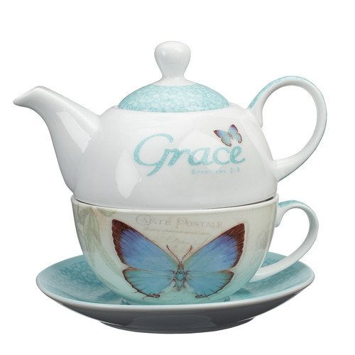 Grace Butterfly Blessings Tea Set for One