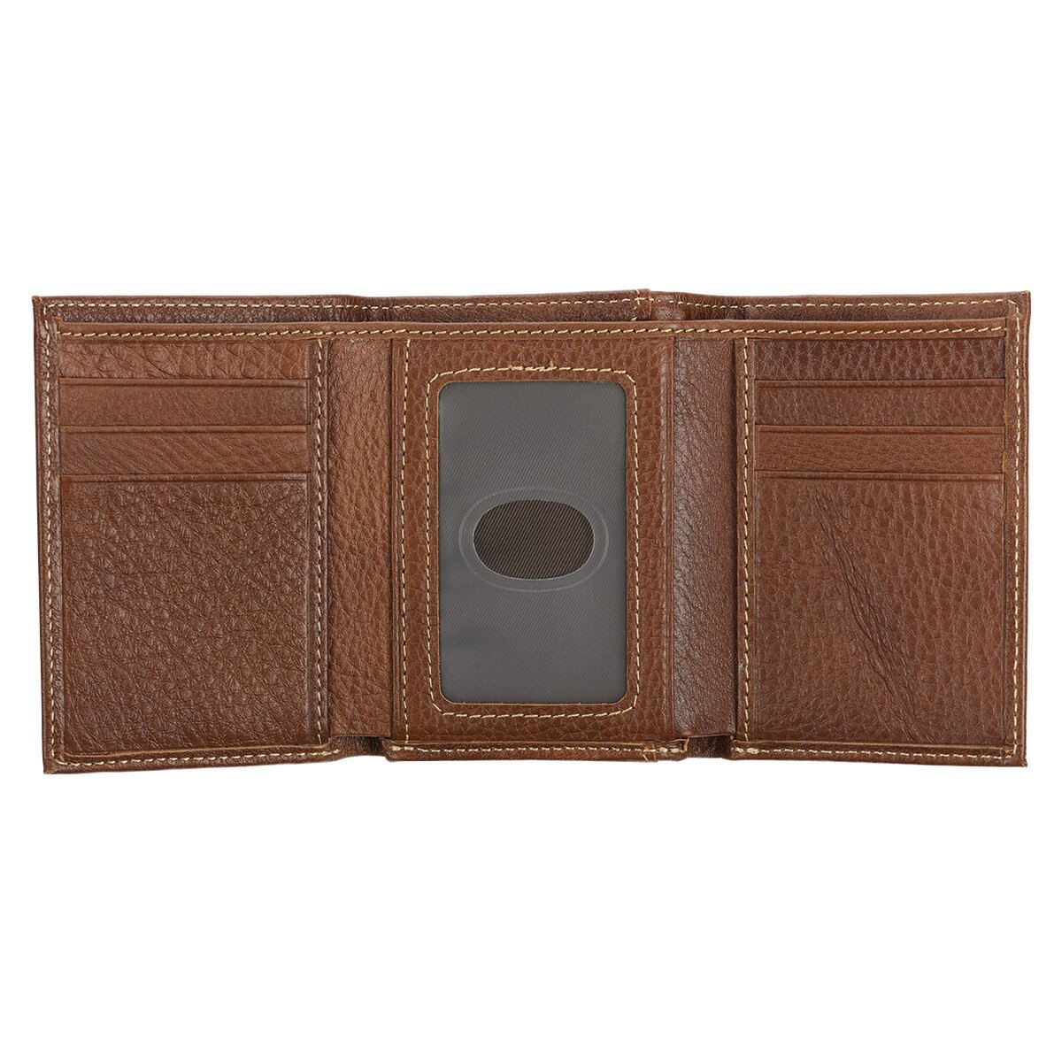 Italian Leather Trifold Wallet (Full Grain Leather) Black or Brown - Von Baer, Dark Brown