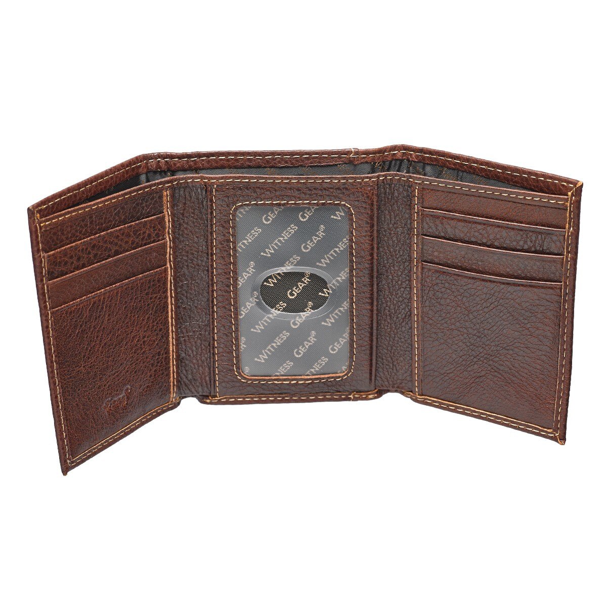 Names of Jesus Classic Brown Full Grain Leather Trifold Wallet