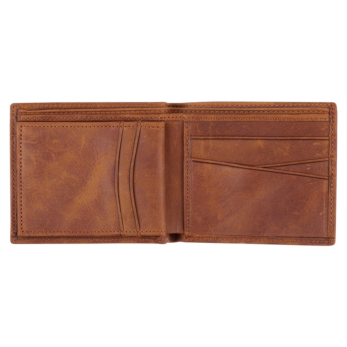 Men's Diesel Brown Full Grain Cowhide Leather Bifold Rhino Armor